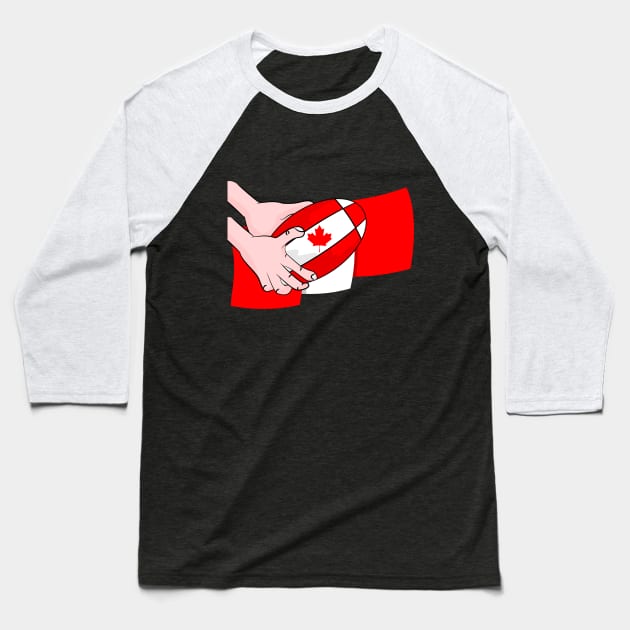 Canada Rugby Flag Baseball T-Shirt by mailboxdisco